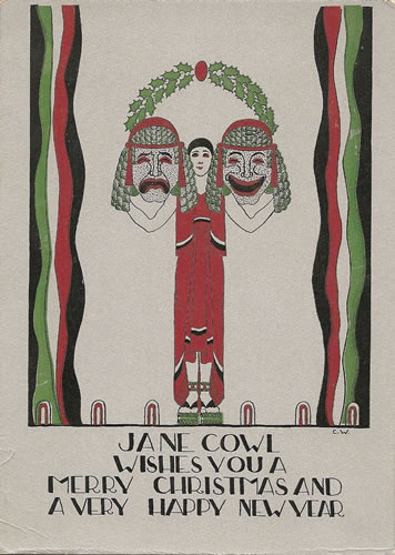 Claggett Wilson's design for Jane Cowl's Christmas Card