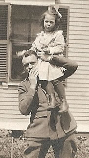 Home from the Front with his niece, Helen, 1919.