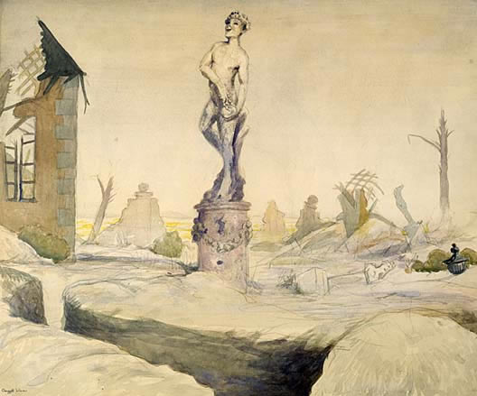 Bacchus Survivor, In a Ruined Chteau in Champagne Country by Claggett Wilson