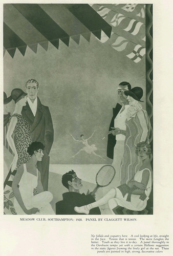 Mural for James Cox Brady's enclosed tennis court