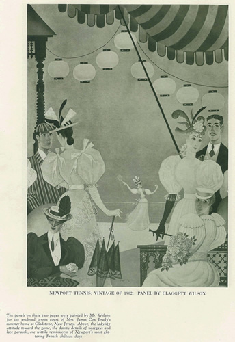 Mural for James Cox Brady's enclosed tennis court