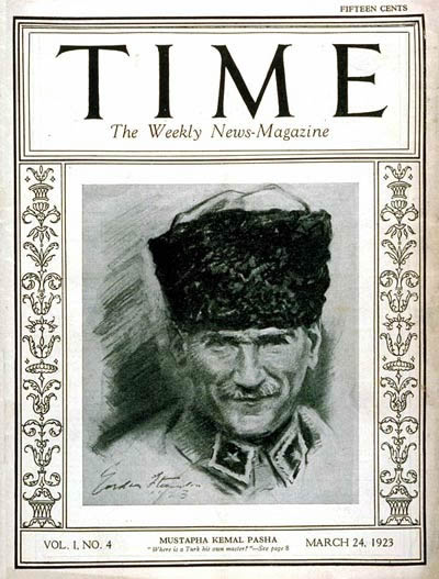 Time Magazine Cover, March 24th, 1923. Mustapha Kemal Pasha.